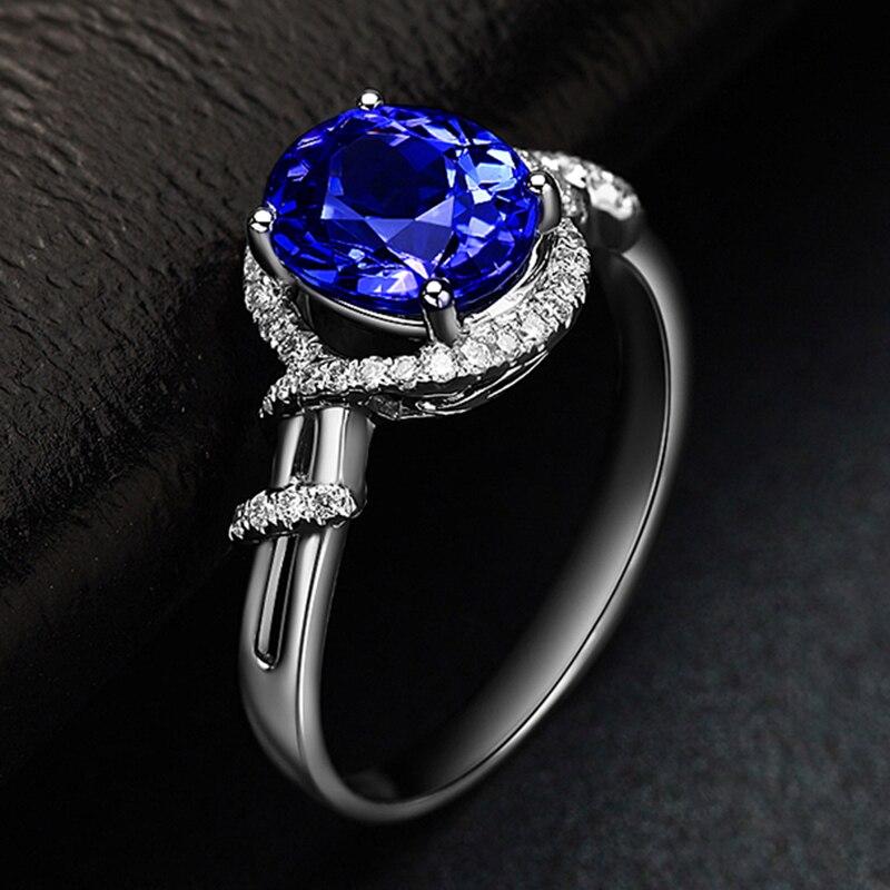 'S Fingerring Blauer Zirkonstein Stein Braut Hochzeit Anlass Fingerring Trendig Modisch Farbe Farbensammlung Party Event Damen Kette