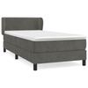 Vidaxl Continental Bed With Mattress, Dark Grey Velvet, 90X190 Cm