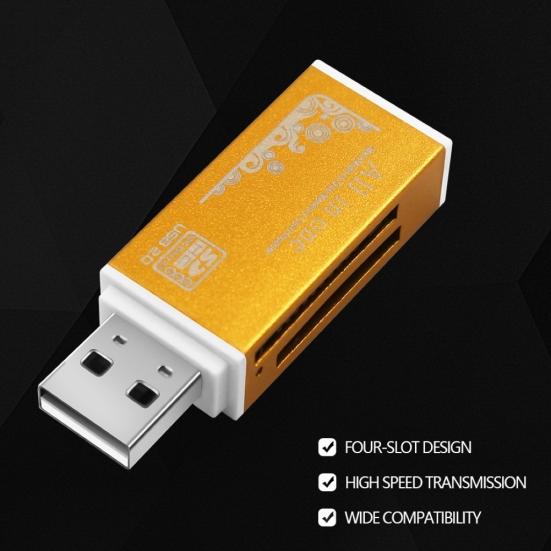 Multifunctional USB 2.0 Micro-SD/TF/CT/MS/SDHC Memory Card Reader Adapter