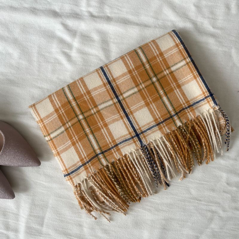 2025 Scarf Shawl Women's New Winter Thickened Warm Imitation Cashmere Scarf, Plaid Autumn and Winter Scarf Women