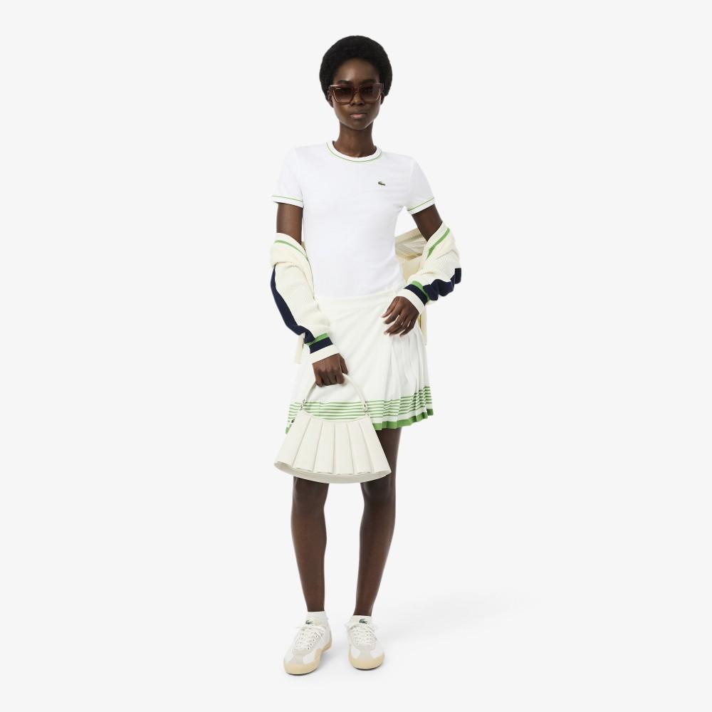 [Lacoste] Women's Slim Fit Jersey Short Sleeve T-Shirt TF5289-56G3SM