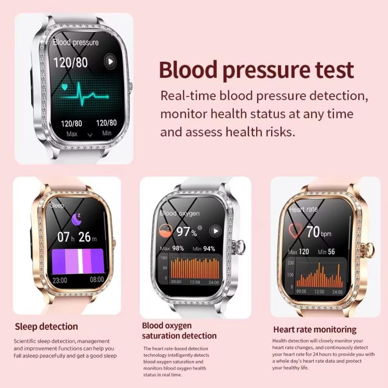 2025 Ny Mote Smart 1.75" HD Skjerm Klokke Kvinner AMOLED Buet Skjerm IP68 Vanntett Helse Anrop Smartklokke Apple Watch Damer for Dame Gave