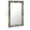 VidaXL Wall Mirror Baroque Style 50x80 Cm Silver 320322