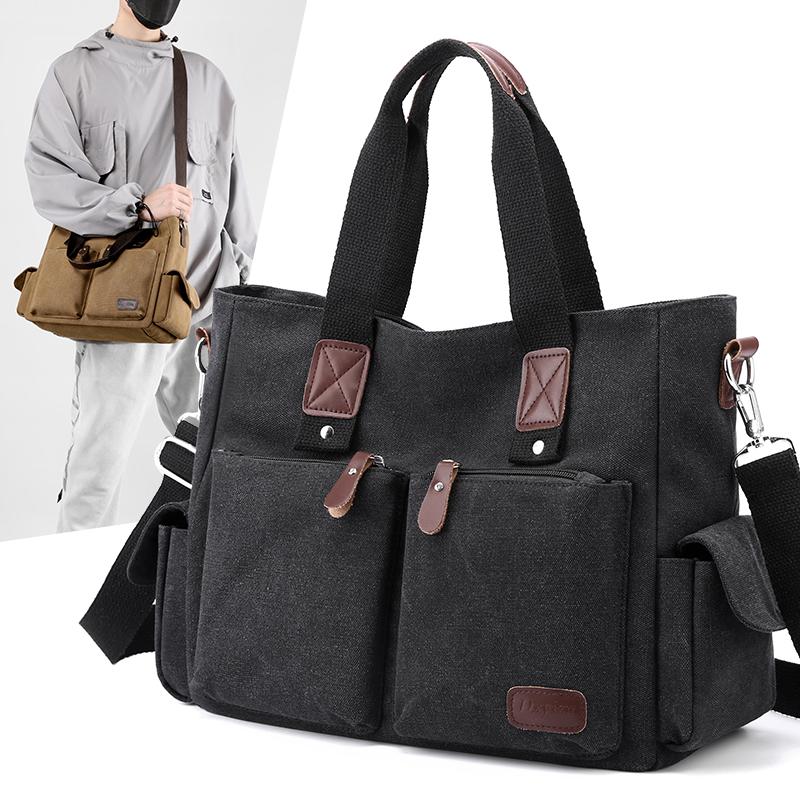 Płócienna retro torba crossbody, torebka do pracy, torba na ramię, torba do pracy, torebka o dużej pojemności