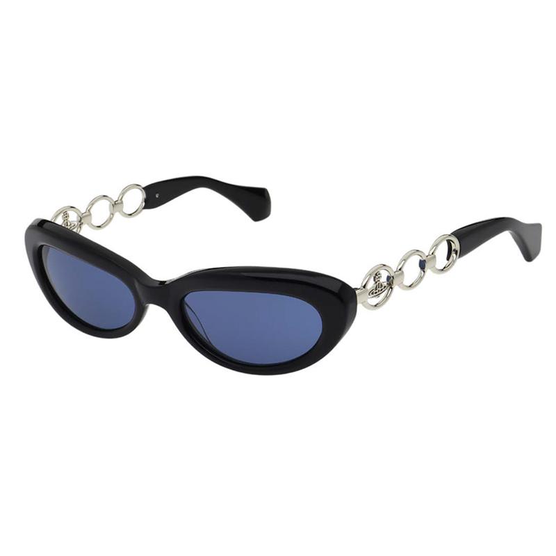 Vivienne Westwood Unique Lock Hollow Design Cat Eye Sunglasses Unisex sunglasses Black VW5093-1-001