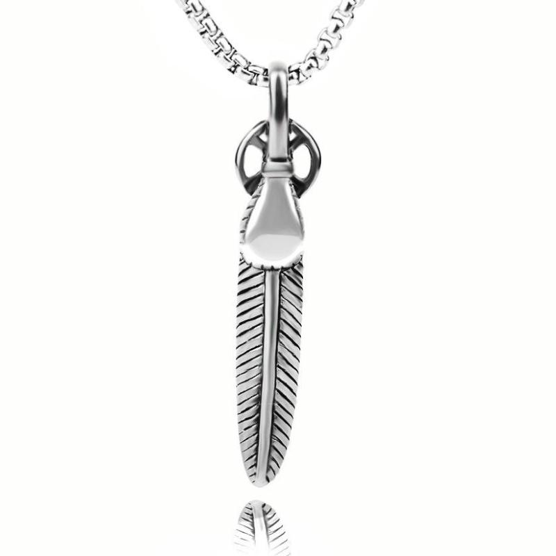 

Ювелирные изделия из японской титановой стали, ожерелье из перьев в стиле Харадзюку, персонализированный кулон, модное ожерелье, аксессуары-цепочки для свитеров