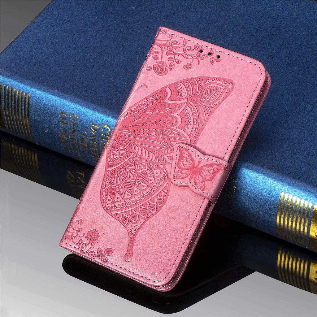 for Consumer Cellular IRIS Connect Phone Case,Butterfly Embossed Flowers PU Leather Magnetic Flip Stand Card Holders & Hand Strap Wallet Purse Case