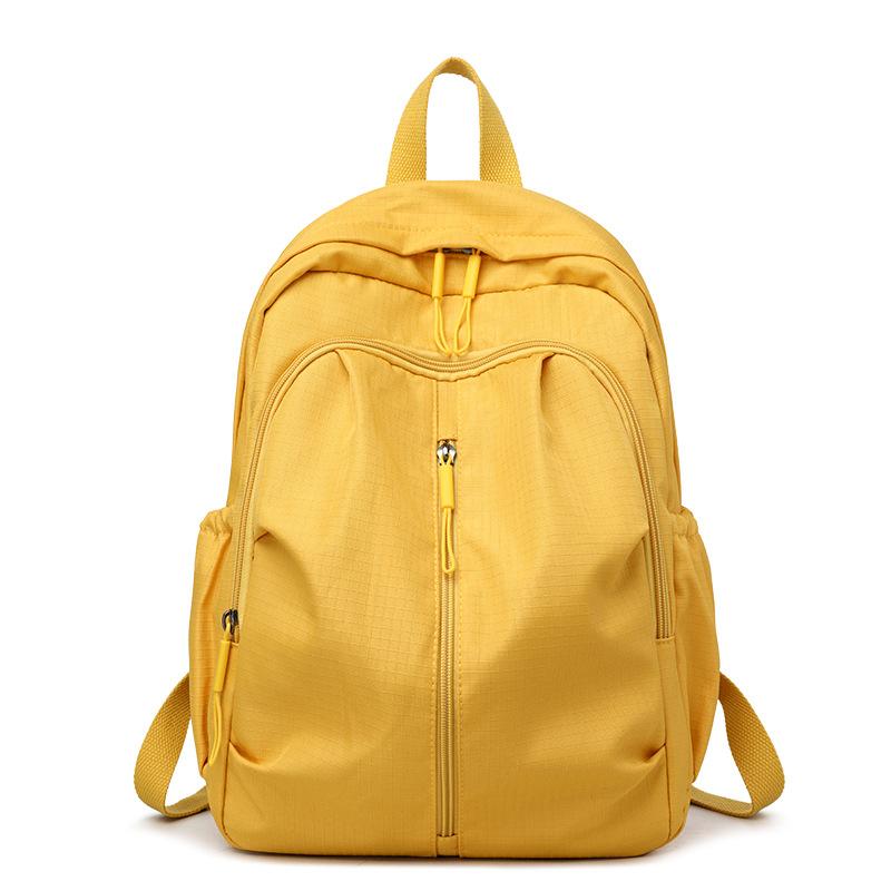 Solid Color Travel Backpack Water-Repellent Large Capacity Schoolbag for Middle School Students