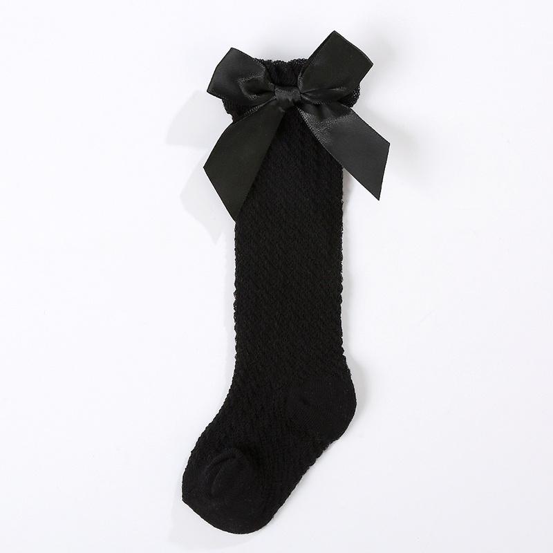 

Детские носки однотонные милые длинные носки с бантом детские носки S чёрный