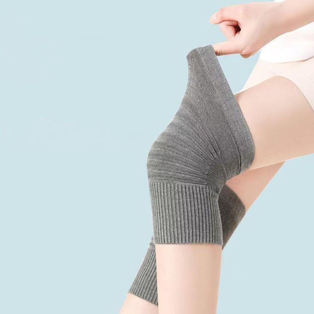 Gestrickte Kniebandagen Baumwolle Thermische Kniepolster Damen Herren Knieschoner Hülle Sportschutz