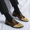 Scarpe Eleganti da Uomo in Pelle per Uomo Classiche da Gentleman Matrimonio Ballo di Fine Anno Scarpe di Lusso Britanniche Oro Blu Motivo Nazionale Oxford Hombre