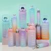 300ml/750ml/2L Water Bottle Motivational Sport Water Bottle Leakproof Bottles Drinking Outdoor Travel Gym Fitness Jugs