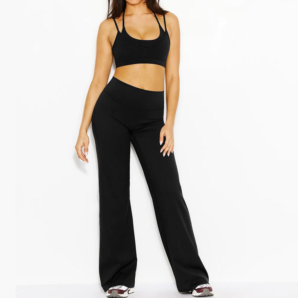 Chen Shijie Yoga Suit Women's Sports Suit Moisture-absorbing and breathable Sports Suit Women's Pilates Skinny Wide Leg Yoga Suit