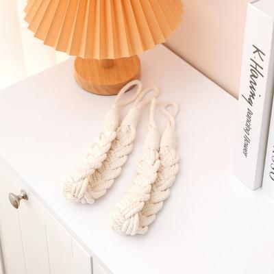 Beige Cotton Rope Tieback Handmade Twisted Woven Curtain Holders Home Decoration Curtain Tieback