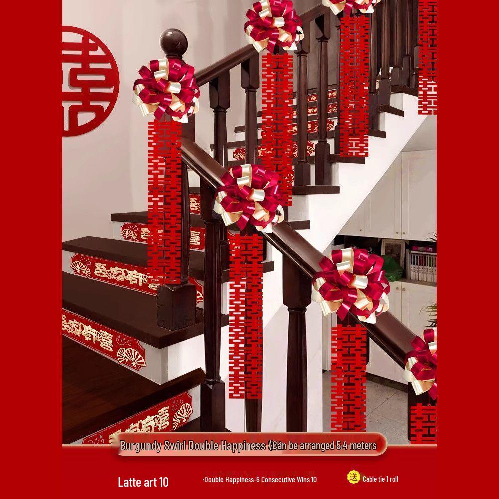 Bridal Stair Railing Decoration Set with Balloons & Flowers