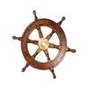 Handcrafted Wooden Ship Wheel Wall Decor Solid Shisham Wood Brass Nautical Helm Premium Maritime Home Decor