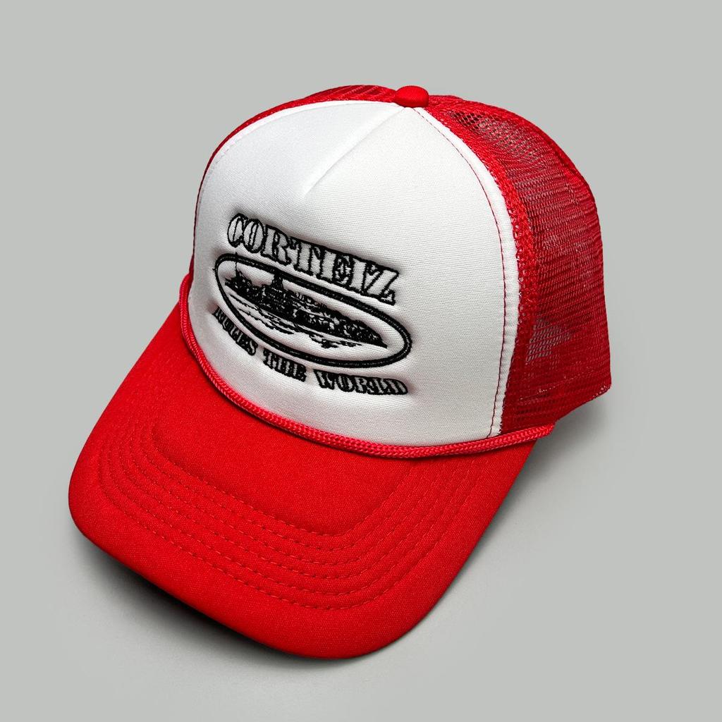 Neue Pentagramm-Stickerei Baseballkappe - Unisex Sonnenschutz Trucker-Hut mit Netzrückseite