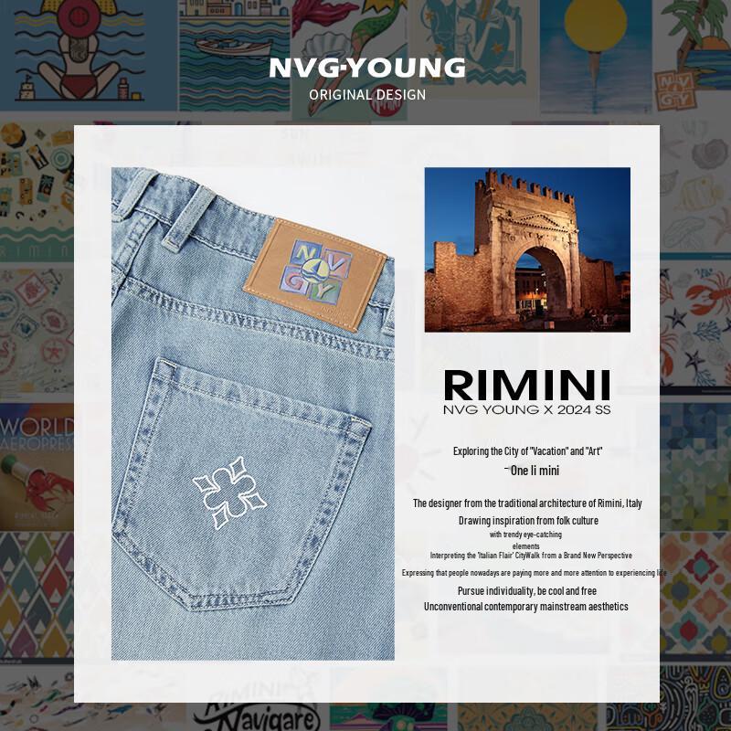 NVG·YOUNG Men's Casual Straight-Leg Stretch Jeans