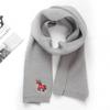 Womens Winter Acrylic Knit Scarf With Horse Embroidery Red Warm Wrap Gift Party Office