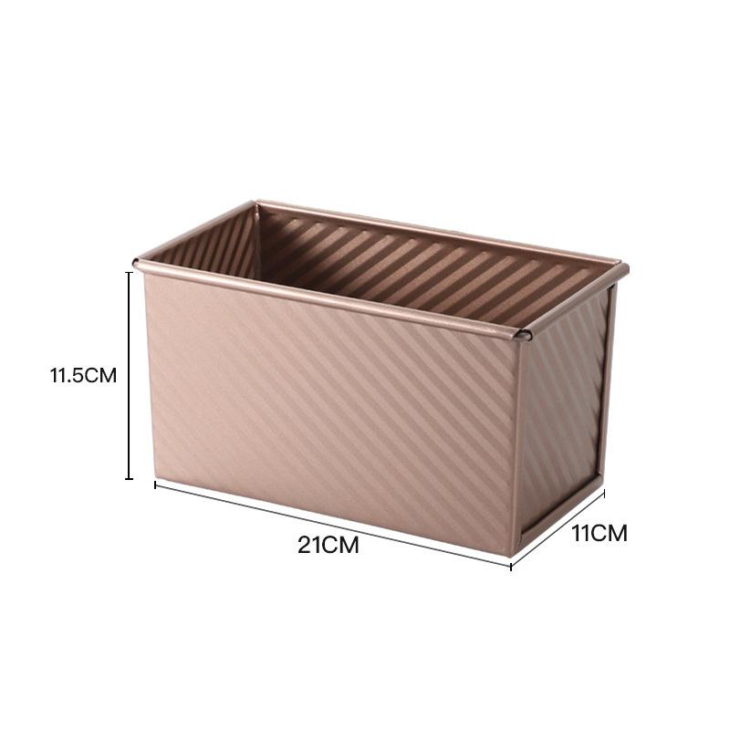 Gold Carbon Steel Corrugated Lid Toast Box Baking Tools Bread Mould Toast Box Toast Baking Cake Mould (Rose,450g) ярко-розовый