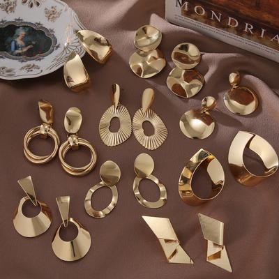 Simple Style Geometric Temperament All-match Metal Plating Earrings Retro Earrings Women