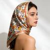 Silky Square Scarf Floral Print Headscarf Neck Scarf Bandana For Women Fashion Travel Daily Use