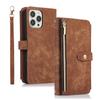 Reißverschluss-Brieftasche, Kartenhalter, Schlüsselband aus Leder für iPhone 14 Plus13 12 11 Pro Max XSMAX für Samsung S23 S22 S21 S20 Ultra Plus Note20Ultra A13 A53 A14 A54