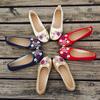 Vintage Embroidered Women Flats Flower Slip On Round Toe Shoes Loafers Ballerina
