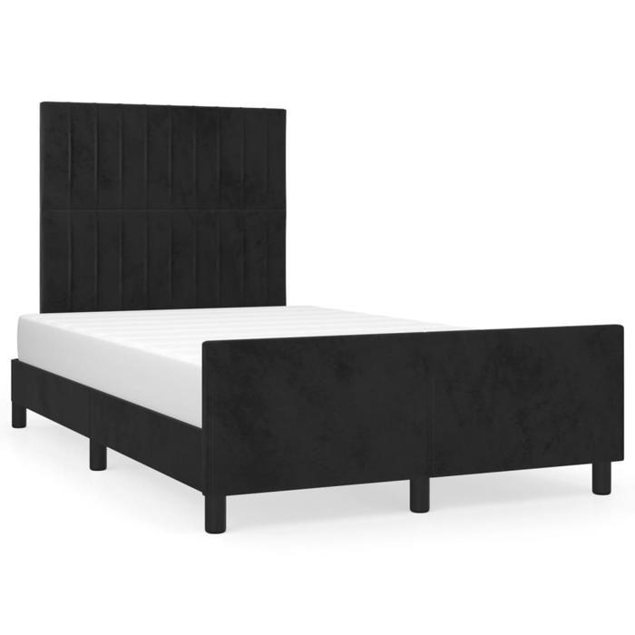 VidaXL Cadre de Lit avec Tête de Lit, Lit Rembourré, Lit Double, Lit Adulte de Chambre à Coucher Intérieur, Moderne, Noir 3270592