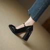Fashion NEW Spring Women Pumps Patent Leather Shoes for Women Round Toe Chunky Heel Shoes Super High Heel Mary Janes Modern Shoes Women