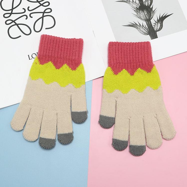 Damen Strickhandschuhe Winter Touchscreen-Handschuhe Warm und Kältebeständig Strickhandschuhe