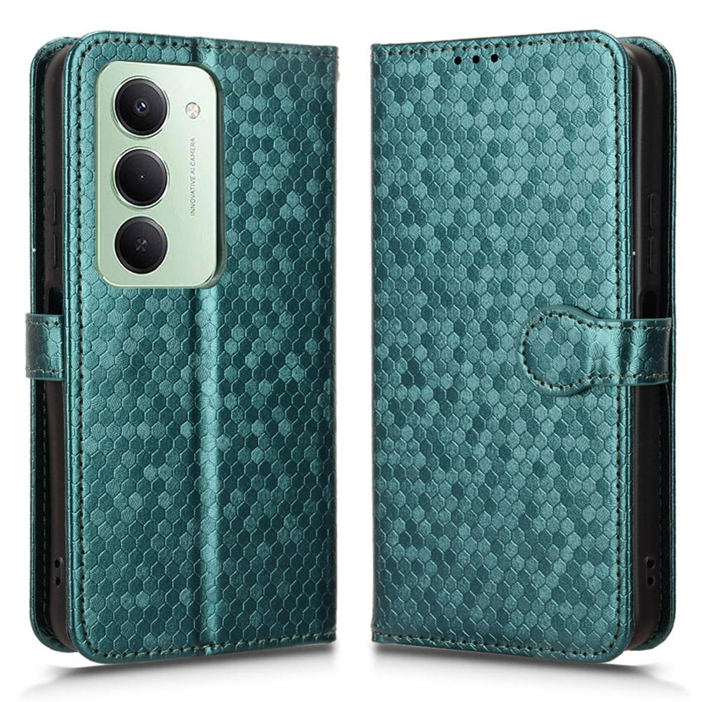 For Xiaomi Redmi 15 5G (Global) (169mm) Wallet Case Dot Pattern Imprint PU Leather Phone Cover with Wrist Strap