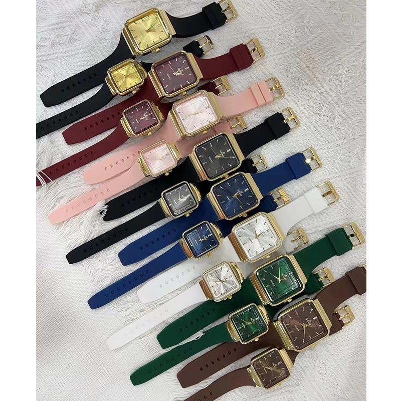 GALAXY square simple gold watch silicone tape watch supply