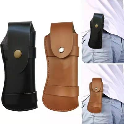 Hnědá skládací pochva na nůž, nástroj, svítilna, poutko na opasek, držák na kožené pouzdro, kapsa, lov, tábor, venkovní nošení, vybavení