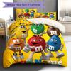 Custom Name M&M's Celebration Bedding,Quilt Set Quilt Cover Pillowcase Home Birthday Gift (1 * Duvet Cover + 2 * Pillowcase, Without Core)