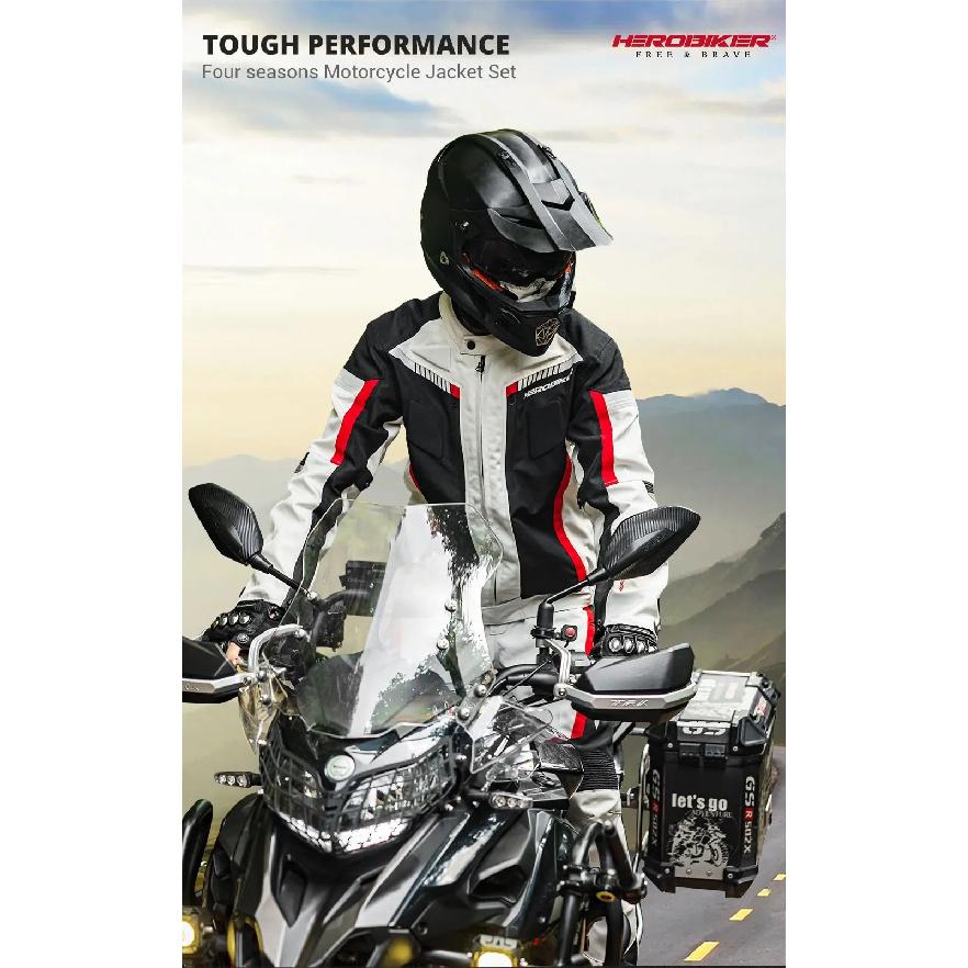 HEROBIKER Waterproof Motorcycle Jacket Man Racing Jacket Wearable Motorcycle Pants Moto Clothing With EVA Protection
