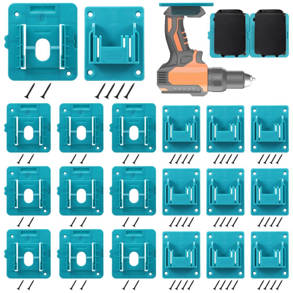 12pcs Power Tool and Battery Holder Battery Storage Batterys Mounts Storage Holders Rack for Makita BL1860 BL1850 BL1840 BL1830