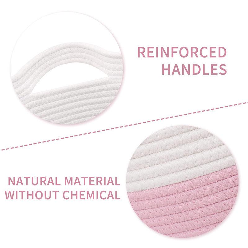 Woven Cotton Rope Storage Basket - Large, Portable Organizer for Snacks, Toys, and Sundries