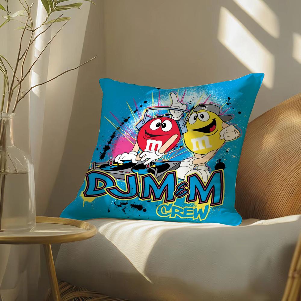 Cute Funny MMS Chocolate Cushion Cover Silky Elegant Comfort Sofa Bed Invisible Zipper Beach Pillowcase