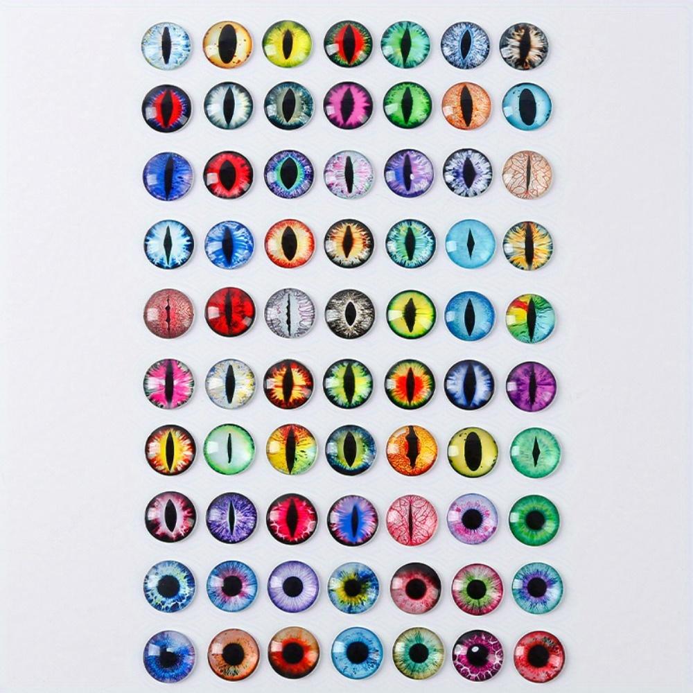 100 Stück 8-12mm Glas Runde Augen Cabochons für Halskettenanhänger Schmuckherstellungszubehör Nagelkunst Dekoration