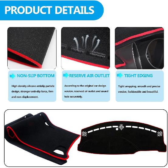 Fit for Dodge Charger 2011-2023 Accessories (Without HUD) Dash Cover Custom Dashboard Cover Mat Non-Slip Pad Sunshield Cover Center Console Protector