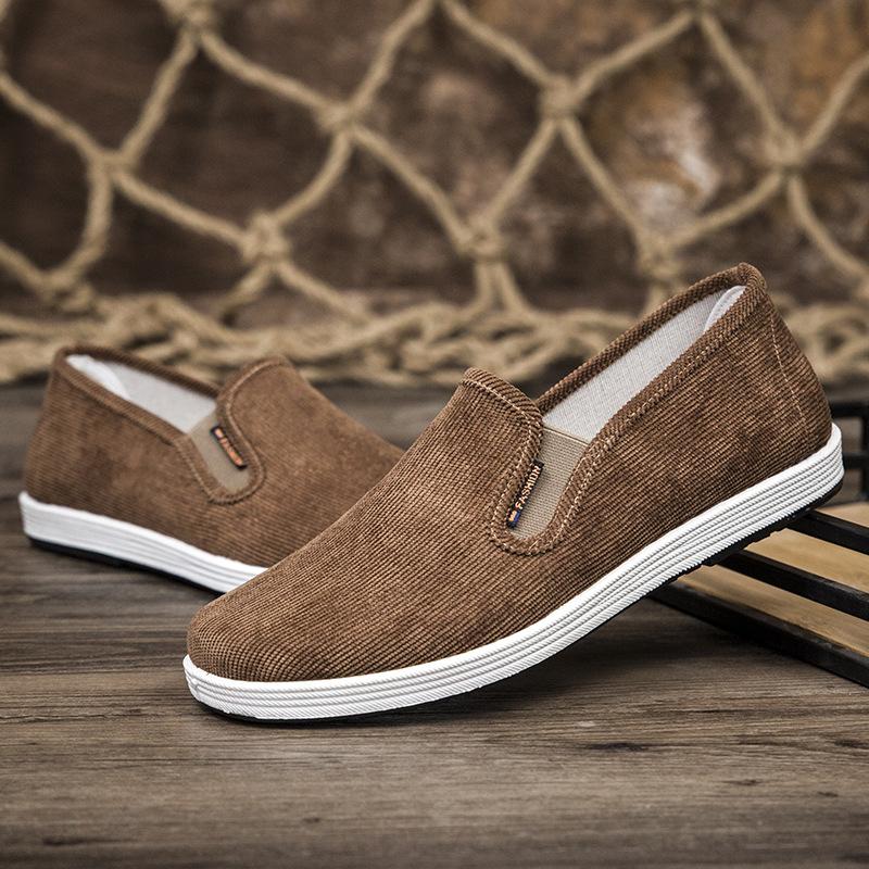 New men's low-top shallow-mouth flat shoes casual dad shoes old Beijing men's walking shoes one-pedal lazy shoes