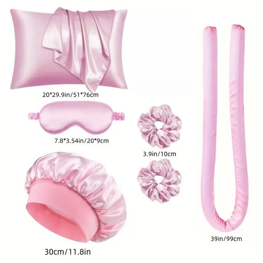 New Lazy Summer No-Heat Curling Wand Set For Women Cool Silky Curls Kit With Shower Cap & Eye Mask Easy Styling Hair Tool