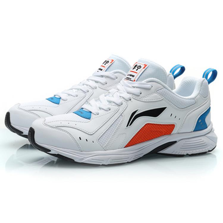 Li Ning Comfortable Slip Resistant Abrasion Resistant Low top Running Shoes Men's Standard White ARHP113-5
