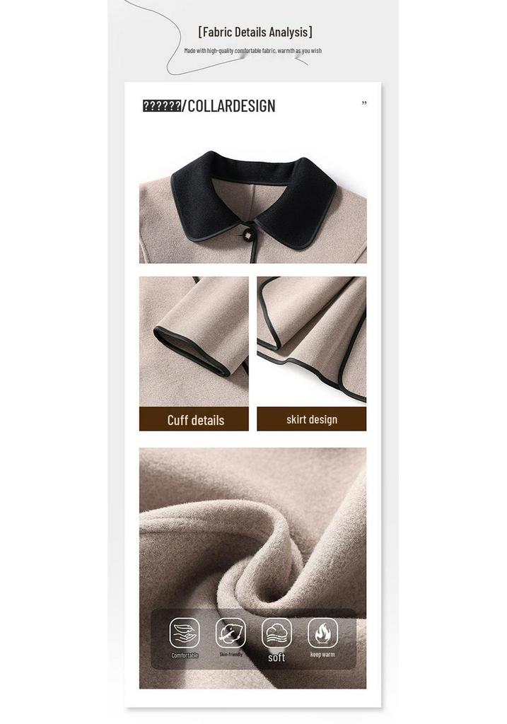 2026 Spring Elegant Woolen Lapel Coat for Middle-aged To Elderly Women