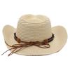 Western Cowboy Straw Hat Sun Hat Tibetan Bullhead Hat National Style Straw Knight Hat Sun Hat