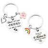 Stylish Stainless Steel Keychain Stylish Heart and Flower Pendant Keyring Accessory Meaningful Gift for Mother's Day