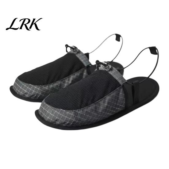 Rutschfeste Hotelschuhe, Outdoor-Reise, Ultraleichte faltbare Schuhe, Tragbar mit Canvas-Obermaterial und leichte Camping-Schuhe, Rutschfeste TPU-Sohle, M grau