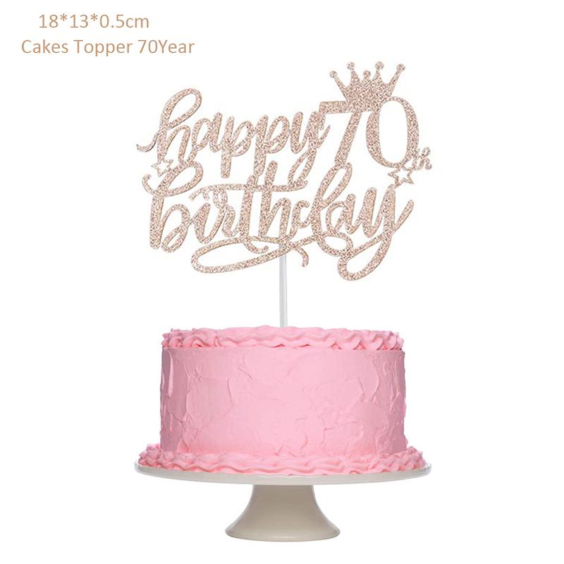 Alles Gute zum Geburtstag Kuchen Dekoration 13 16 18 21 30 40 50 60 70 Jahre Geburtstag Kuchen Topper Erwachsene Party Backen Dessert Dekor liefert