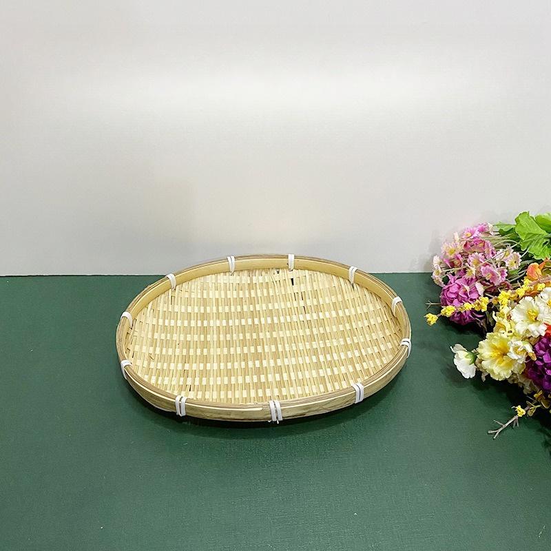 1Pc Handmade Woven Fruit Snack Basket Bamboo Basket for Outdoor Patio Garden Picnic Home Kitchen Dining Room Living Room Halloween Gift Christmas Gift
